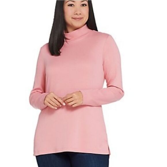 ISAAC MIZRAHI Mock Pima Turtleneck - Medium - Picture 1 of 7